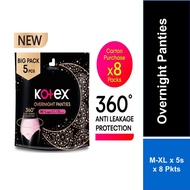 Kotex Overnight Panties - M-L (5's) x 8packs / L-XL (5's) x 8 packs