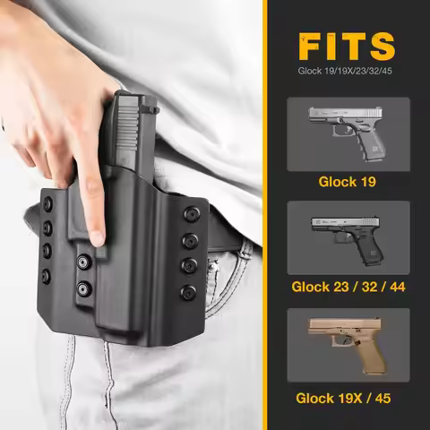 Only For Glock 19 19X 23 32 44 45 (Gen1-5) OWB Kydex Holster Hunting Shooting Handgun Accessories Ri