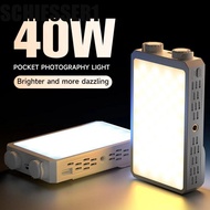 SCHIESSER1 RGB LED Camera Light, 40W 2800-9000K Mini LED Video Lamp, Multi-functional FX 8 Modes 440