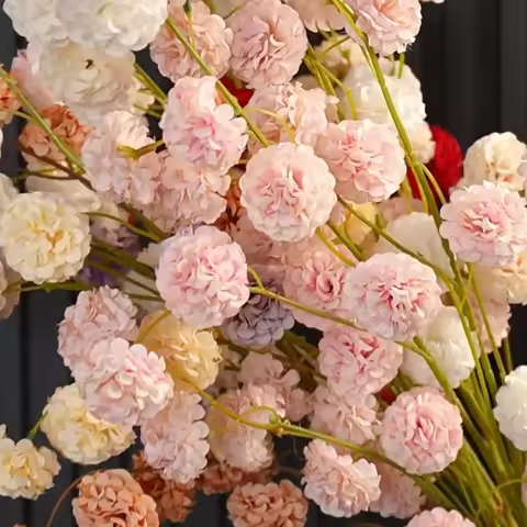 Multi-Head Pinecone Mini Onion Ball Chrysanthemum Artificial Flower Floral Arrangement Wedding Flowe