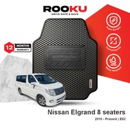 Rooku Car Mat   Nissan Elgrand 8 seater 2010 - Present E52