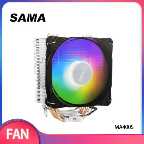SAMA 4 Heat Pipes Efficient Cooling CPU Cooler 3 Pin PWM ARGB PC Intel LGA 115X 1366 1200 1700 AMD A