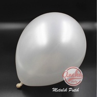 White metallic balloon / latex balloon / 12 inch metallic balloon / White metallic balloon