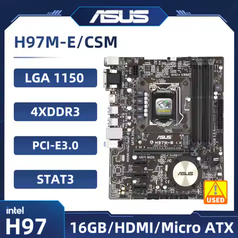 Asus H97M-E/CSM Motherboard intel H97 LGA 1150 DDR3 16GB support Core i3-4130 4170 4430 4570 4690 cp