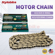 HPMP Oring Chain 415KLO 428KLO 415/428 KLO 132L Rantai O-ring O Ring Chain Gold LC135 Y15 Y16 RS150 