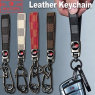 Toyota GR Car Logo Leather Keychain Fashion Key Holder Motorcycle Key Ring For 86 Yaris Vios Corolla