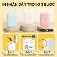 Máy In Nhiệt Mini Kết Nối Bluetooth D110 PRO in tem mã vạch QR nhãn dán logo sticker