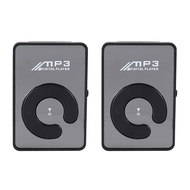 2X Mini Mirror Clip USB Digital MP3 Music Player Support 8GB SD TF Card Black