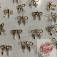 [144pcs] 18mm 28L Gold Ribbon Mushroom Buttons - Rosegold Gold Ribbon Mushroom Buttons - Ribbon Butt
