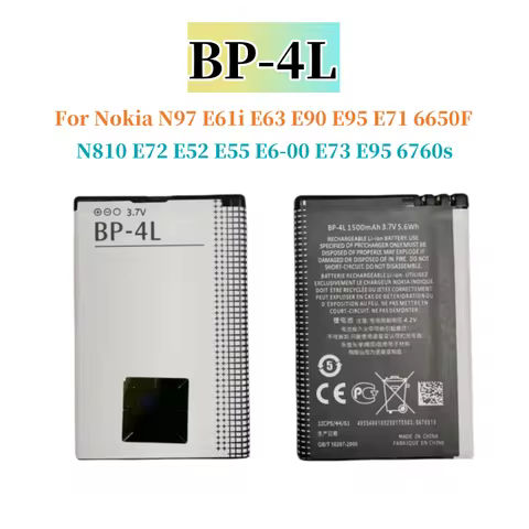 New BP-4L Battery For Nokia N97 E61i E63 E90 E95 E71 6650F N810 E72 E52 E55 E6-00 E73 E95 6760s Batt