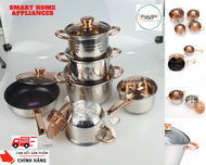 Bộ nồi Đức 5 lớp cap cấp 6 món gồm 12 chi tiết đáy nồi 5 lớp siêu bền phù hợp với mọi loại bếp an to