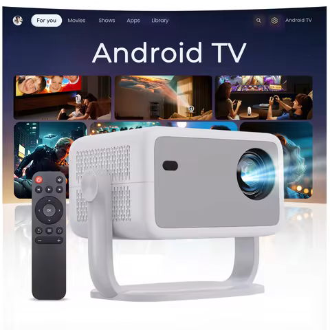 LynCast L018 Home Projector 800ANSI Native 1080P 8K Support Android 14 WiFi6 BT5.4 Portable Movie Pr