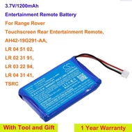 1200mAh Battery for Range Rover Touchscreen Rear Entertainment Remote, LR 04 51 02, LR 02 31 91, LR 
