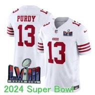 NFL 2024 Super Bowl LVIII San Francisco 49ers #13 Brock Purdy White Red Football Jersey Man's T-shir