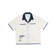 PASTEL CREATIVE WEAR SUNKISSED BEACH CLUB CABANA SHIRT — WHITE / NAVY