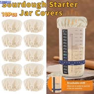 SANRUI 10Pcs Sourdough Fermentation Jar Lid, Reusable Handmade Sourdough Starter Jar Covers, Sourdou