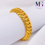 Merlin Goldsmith 22K 916 Gold (14mm) High Polishing Glossy Hollow Lipan Bracelet