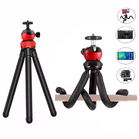 New 2in1 Flexible Octopus Tripod with Remote Control Selfie Stick Big Light Phone Holder Screw Porta
