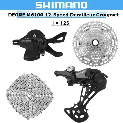 SHIMANO DEORE M6100 12-Speed Derailleur Groupset 12-Speed Rear Derailleur Cassette MTB Chain Right S
