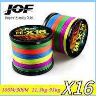 JOF X16 Carp Fishing Line 16 Strands PE Braided Fishing Line 100M 300M Super Strong Multifilament 25