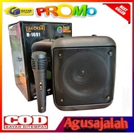 SALON AKTIP PORTABEL MP3 HACKER F1691 BONUS MICROPHONE KARAOKE LED RGB 2000 MAH BISA RADIO EQ ECHO  