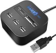 TEC TAVAKKAL All in One USB Hub Combo 3 USB Ports and All in one Card Reader, USB 2.0, for Pen Drives/Cameras/Mobiles/PC/Laptop/Notebook/Tablet, Docking Station, MS/MS Pro/SD/Micro SD Support.