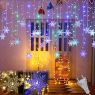 🎄4M Christmas LED Lights Snowflake Curtain Lights String Deepavali Fairy Light Romantic Holiday Decoration with EU Plug