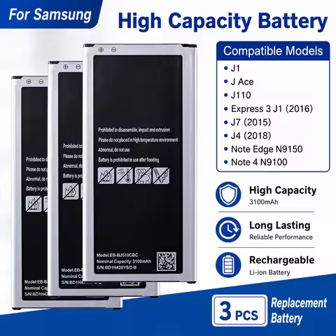 Replacement Battery EB-BJ510CBC BJ700BBC for For Samsung Galaxy J5 J7 J1 2015 2016 J4 2018 Note 4 N9