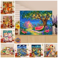 SY-frame-32*40/40*50cm/50-60cm-Color by number painting COLORFUL LANDSCAPE frame, brush, paint