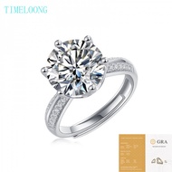 Real Moissanite Adjustable Ring D Color 1-5 CT Round Cut Diamonds 18K White Gold Plated S925 Silver 
