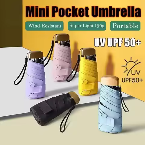 2026 New Mini Capsule Umbrella UV Protection UV Protection Small Pocket Rain Umbrella Ultra Light Du