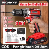 IRONHOOF Bor Mesin Elektrik Drill 10mm Full Set Reversible Mesin Bor Tangan Listrik