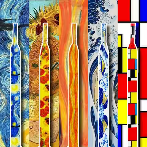 Flat Shoelaces for Shoes Casual Sneakers Canvas Shoelace Painting Starry Sky Sunflower for Girl AF1 