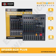 Joson Spider 6 CH Plus Professional Mixer, 6 Channel Mixing Console and Aux Paths Effects Processor