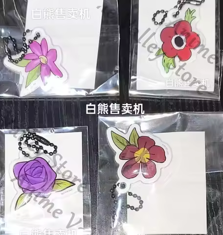 Genuine Anime Alien Stage Luka Ivan MiZi Hyuna Cosplay Acrylic Flower Keychain Cartoon Keyring Penda