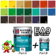 4L + 1L ( 5L ) EA9 FINISH HB SET NIPPON EPOXY FISH POOL SWIMMING POOL HEAVY DUTY HIGH PAINT UNDERWAT