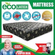 [FREE GIFT RM159 KING KOIL PILLOW ]   ECO Latex 8 Inch Latex Foam Posture Mattress ( Random Flower Color ) / Queen Mattress / Tilam - Queen Size