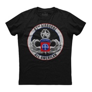 82Nd Airborne Division All Americanhort Sleeve Cotton Black Tshirt