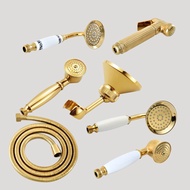 Gold Color Brass Hose Hand Shower Head Shower Tap Replacement Fitting Toilet Bidet Sprayer Set Kit Bathroom Sprayers Head Cleaning Uzh354