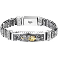 EJ Pixiu Lucky Charm for Men Stainless Steel Bracelet for Men Silver Feng Shui Lucky Ring for Money 