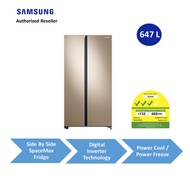 Samsung 647L Side by Side SpaceMax Fridge RS62R5006F8/SS Maple Gold | 2 years agent warranty