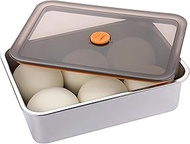 BSTKEY Pizza Dough Proofing Box, Stainless Steel Rectangle Food Storage Box Container with Leak Proo