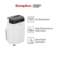 EuropAce 14K BTU Portable Aircon | EPAC 14B6UV | 4-in-1: Aircon, Dehumidifier, Fan, Air Purification &amp; UV Purification