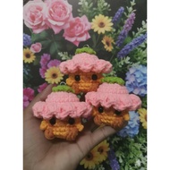 Peachs Hots Chicks keychain Crochet dj Handmade