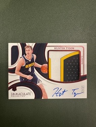 包郵 Hunter Tyson 丹佛 金塊 新秀 球衣 物料 靚Patch 簽名 卡簽 限25 2023-24 Panini Immaculate Basketball Denver Nuggets 
