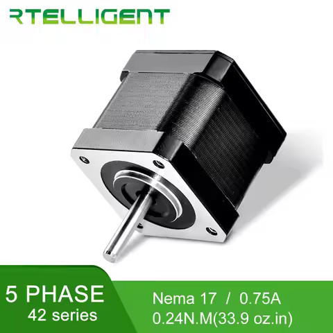 Rtelligent 0.72 Degree 5Phase Nema 17 Stepper Motor 0.24N.M 42C03 5-lead Step Motor 0.75A for CNC Ki