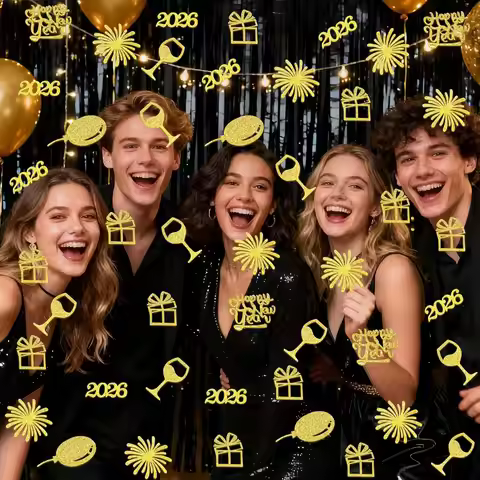 100pcs Fireworks Balloons Wine Glasses Gift Table Decoration Confetti, 2026 New Year Decoration Conf