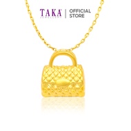 TAKA Jewellery 999 Pure Gold Pendant Mini Handbag with 9K Gold Chain