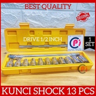 13 in 1 Shock Wrench Set Drive 1/ 2 Inch Socket Handle Model Size 8 to 19mm