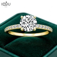 IOGOU Certified 8mm 2ct Moissanite Solitaire Ring 14K Gold Filled Engagement Rings For Women Wedding